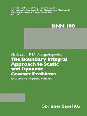cover image of The Boundary Integral Approach to Static and Dynamic Contact Problems